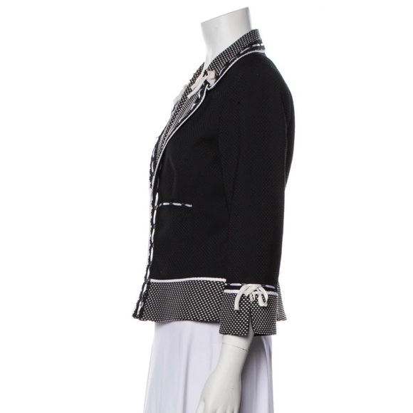 Alberto Makali Colorblock Pattern Blazer in Black White Size 8 - Picture 2 of 8